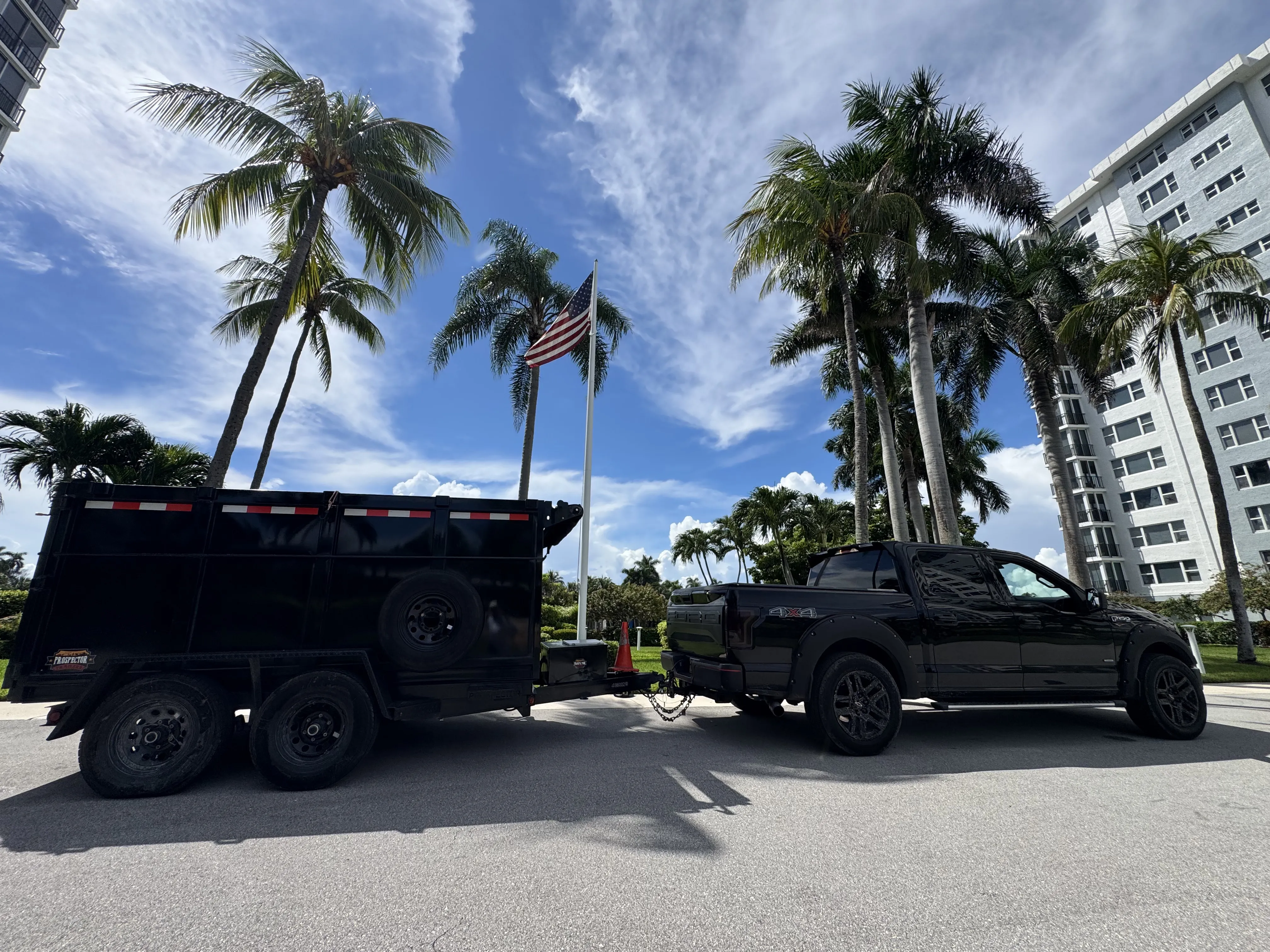 Max Junk Removal truck and trailer in South Florida